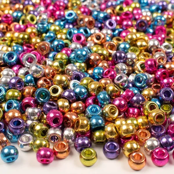PlayBox: Cylindryczne kolorowe koraliki w metalicznych kolorach 1000 sztuk w opakowaniu zdjęcie 1