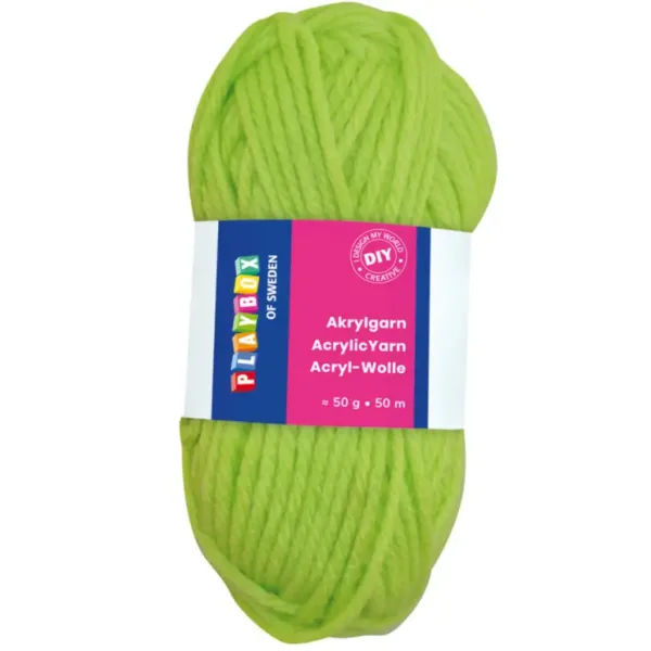 PlayBox: Akrylowa włóczka 50g 50m w zielonym kolorze zdjęcie 1