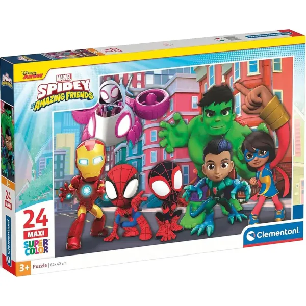 Póki i superbohaterowie 24-elementowa maxi supercolor układanka - Clementoni zdjęcie 1