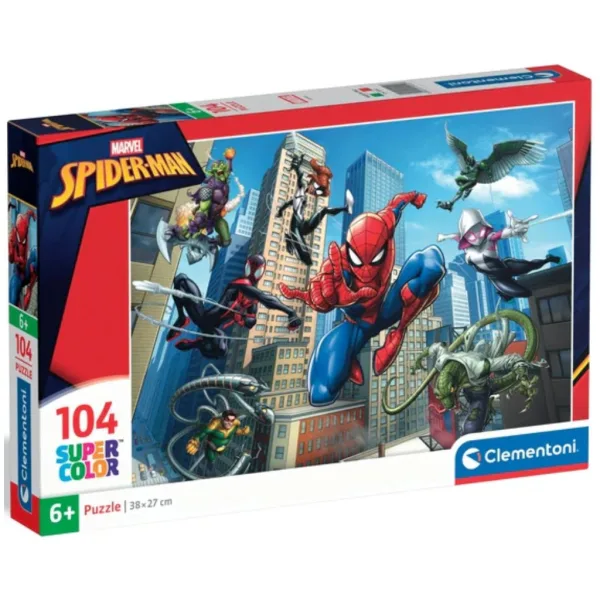 Puzzle Super Color Spider-Man 104 szt. - Clementoni zdjęcie 1