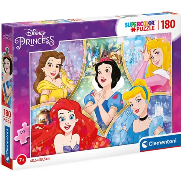 Puzzle Supercolor 180 sztuk Księżniczki Disneya - Clementoni zdjęcie 1
