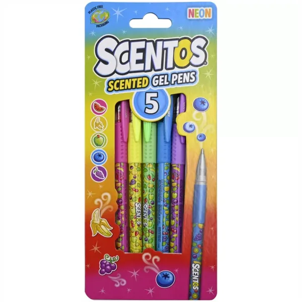 Scentos Zapachowy żelowy długopis, 5 sztuk - neonowe kolory zdjęcie 1
