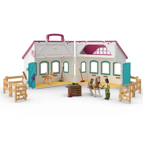 Schleich: Horse Club - Rozkładana stajnia z zestawem z końmi (42703) zdjęcie 2