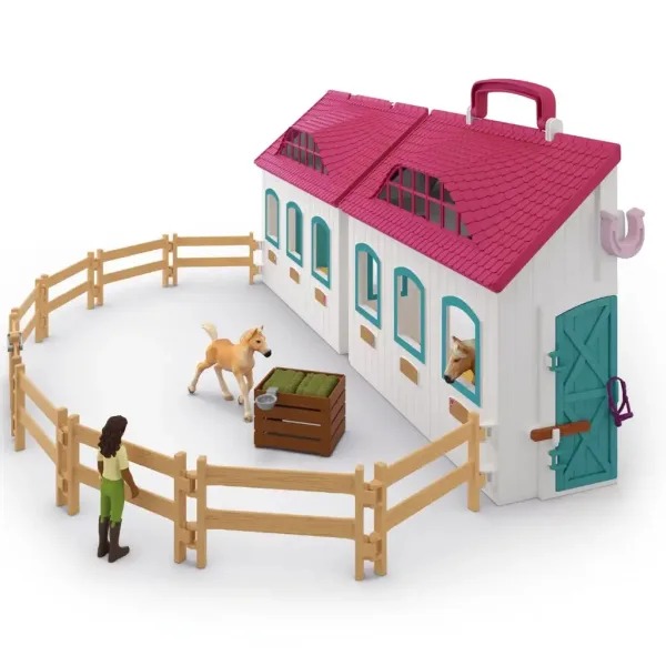 Schleich: Horse Club - Rozkładana stajnia z zestawem z końmi (42703) zdjęcie 3