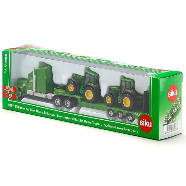 SIKU Zestaw zabawkowy z ciężarówką John Deere z traktorami 1/87 zdjęcie 3