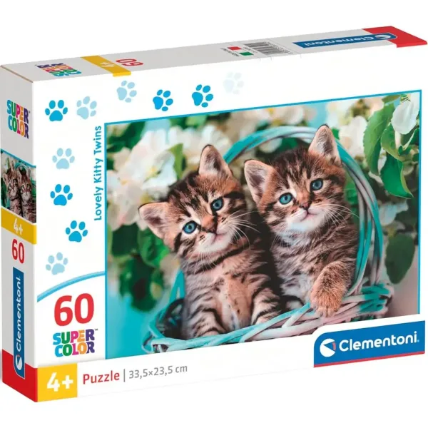 Słodkie kotki 60-elementowe supercolor puzzle - Clementoni zdjęcie 1