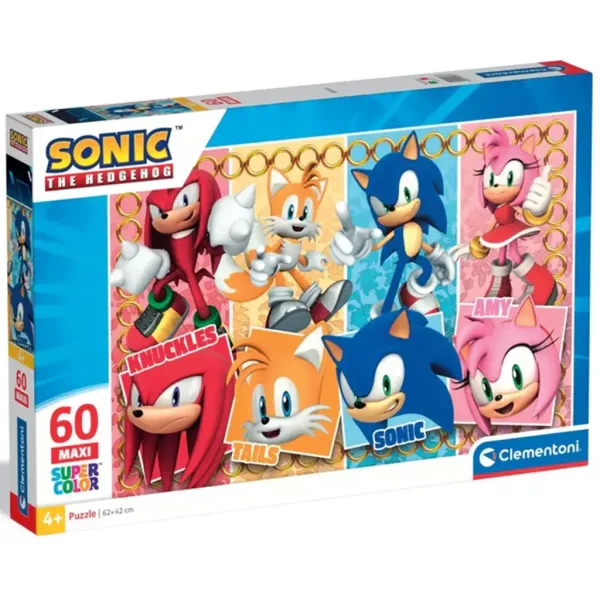 Sonic i przyjaciele 60-elementowa maxi supercolor układanka - Clementoni zdjęcie 1