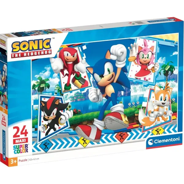Sonic maxi supercolor puzzle 24 elementów - Clementoni zdjęcie 1