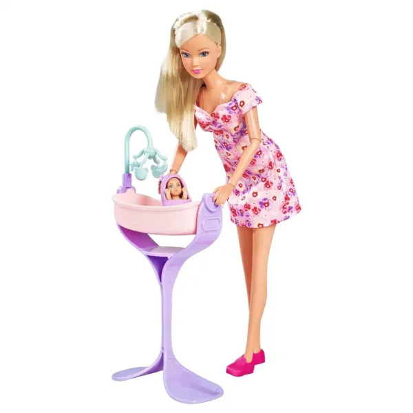 Steffi Love: Steffi ciężarna lalka z łóżeczkiem i akcesoriami - Simba Toys zdjęcie 2