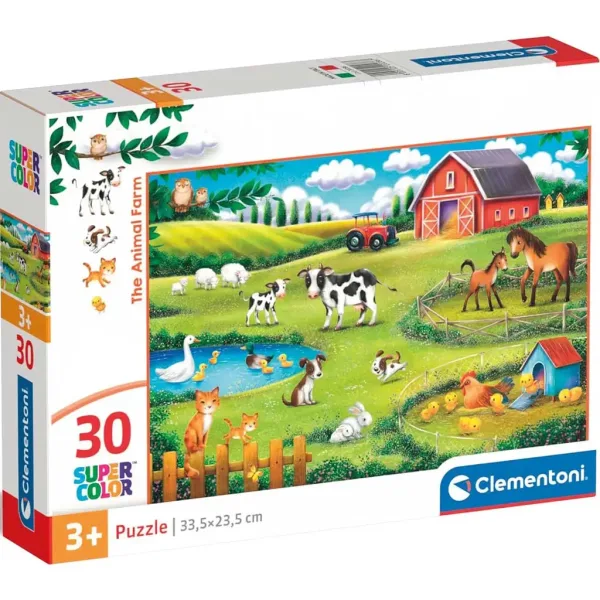 Supercolor Puzzle 30 elementów - Farma zwierząt - Clementoni zdjęcie 1