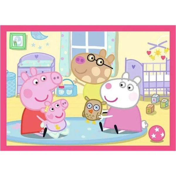 Świnka Peppa - 4 w 1 12,15,20,24 sztukowe puzzle - Trefl zdjęcie 2
