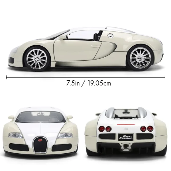 Szybcy i wściekli: 2011 Bugatti Veyron metalowy model samochodu 1/24 - Jada Toys zdjęcie 4