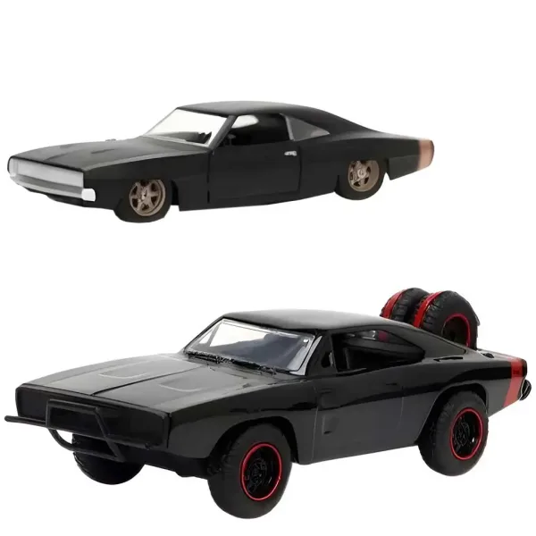 Szybcy i wściekli: Dom Toretto Dodge Charger R/T 1970 & Dodge Charger Widebody 1968 metalowy samochód 2szt. w opakowaniu 1/32 13cm - Jada Toys zdjęcie 2