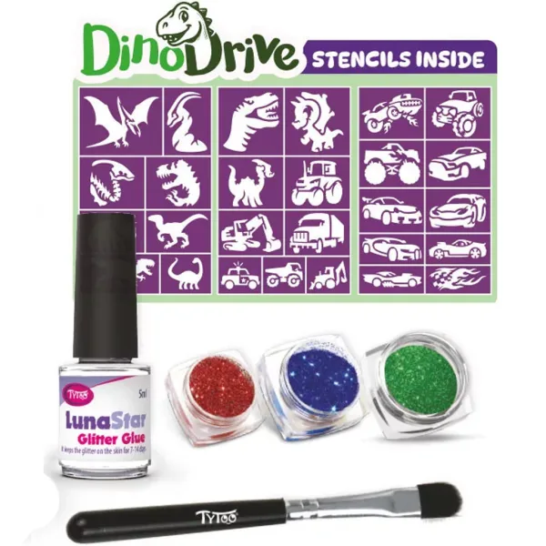 TyToo: Zestaw tatuaży brokatowych DinoDrive zdjęcie 2