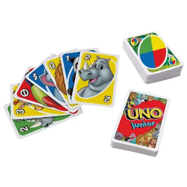 UNO Junior gra karciana ze zwierzętami - Mattel zdjęcie 2