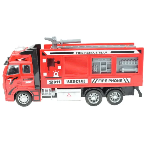 Wóz strażacki: Ciężarówka strażacka z napędem typu pull-back, różne modele, 19 cm zdjęcie 6