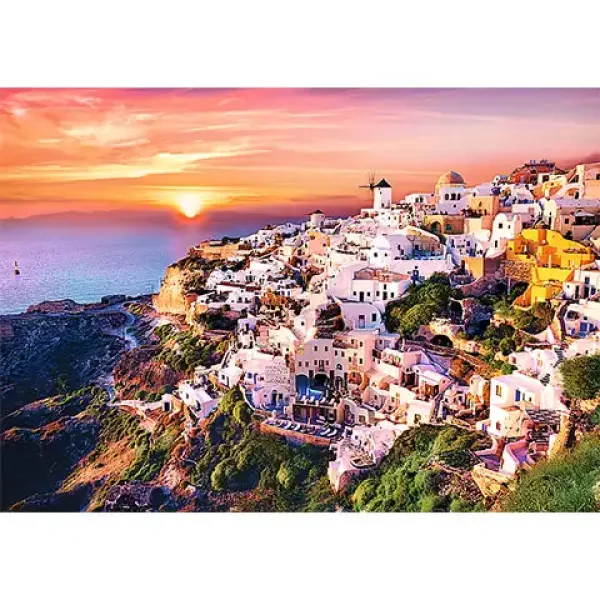 Zachód słońca Santorini 1000 elementów puzzle - Trefl zdjęcie 2
