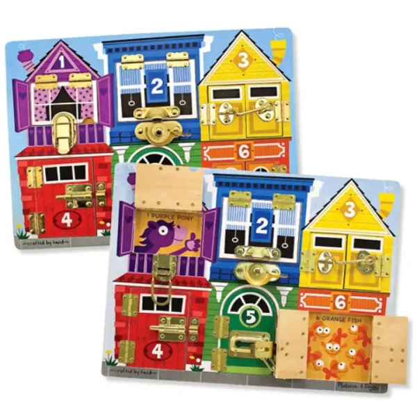 Zabawka rozwijająca umiejętności z zamkami i rygielkami - Melissa & Doug zdjęcie 2