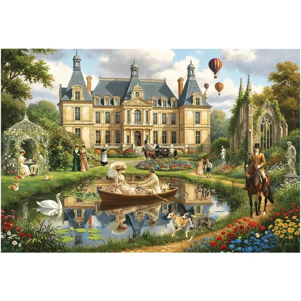 Zamek nad brzegiem wody - 1500 elementów puzzle - Trefl zdjęcie 2