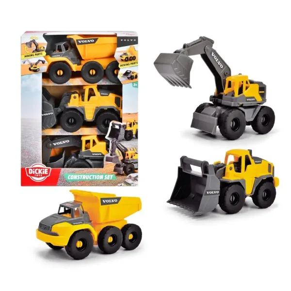 Zestaw 3 pojazdów roboczych Volvo - Dickie Toys zdjęcie 2