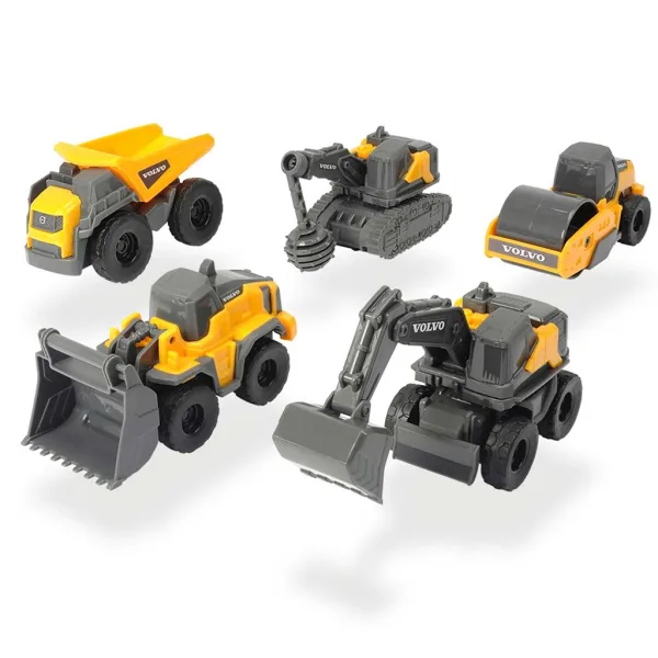 Zestaw 5 mini maszyn budowlanych Volvo - Dickie Toys zdjęcie 2