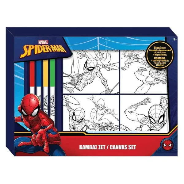 Zestaw do kolorowania na płótnie Spider-Man z 4 flamastrami zdjęcie 1