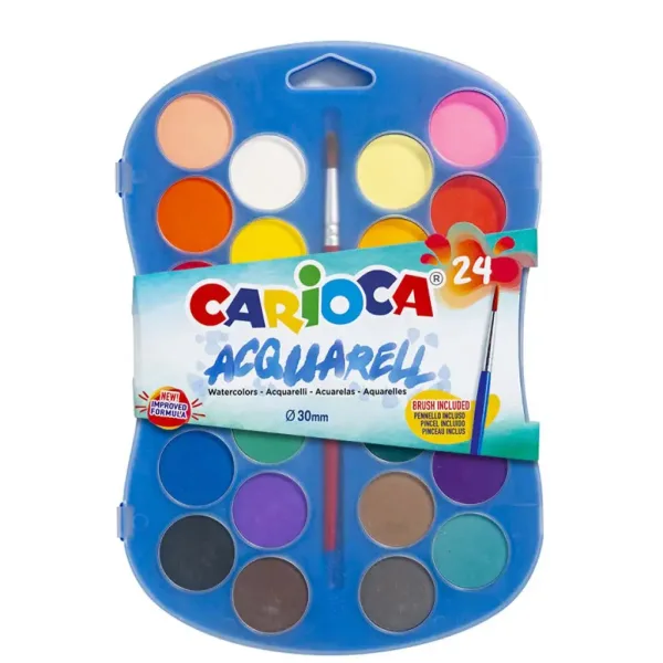 Zestaw farb akwarelowych 24 kolory 30mm - Carioca zdjęcie 1