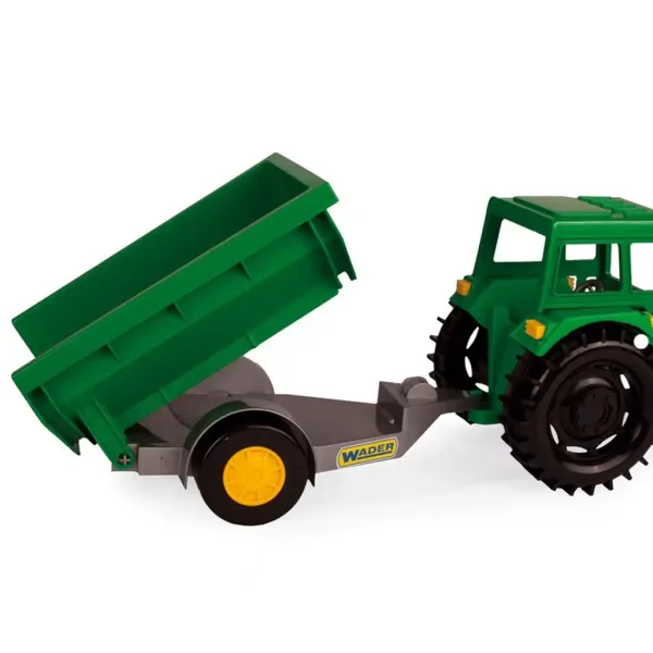 Zielony traktor z przyczepą 38,5 cm - Wader zdjęcie 3