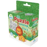 16-częściowe kolorowanki puzzle 2 w 1 - Lew