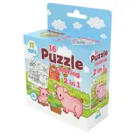 16-częściowe kolorowanki puzzle 2 w 1 - Świnka