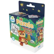 16-częściowe puzzle do kolorowania 2 w 1 - Sowa