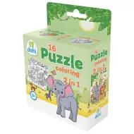 16-elementowa kolorowanka-puzzle 2 w 1 – Słoń