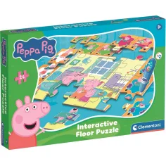 24-częściowe interaktywne puzzle podłogowe Świnki Peppy - Clementoni