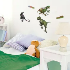 3D Świat Dinozaurów zestaw naklejek na ścianę z plakatem zdjęcie 2