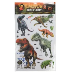 3D Świat Dinozaurów zestaw naklejek na ścianę z plakatem zdjęcie 1
