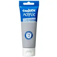 Akrylowa farba 75 ml w kolorze srebrnym - Carioca