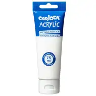 Akrylowa farba 75ml w kolorze białym - Carioca