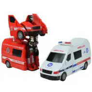Ambulans: Karetka zmieniająca się w robota, dwa rodzaje, 13 cm