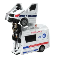 Ambulans: Karetka zmieniająca się w robota, dwa rodzaje, 13 cm zdjęcie 4