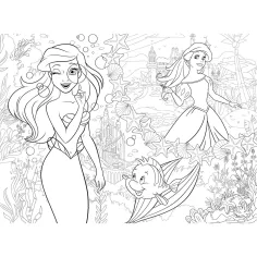 Ariel dwa światy 2 w 1 48-elementowe ekologiczne mini puzzle i kolorowanka 35x25 cm - Lisciani zdjęcie 3