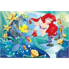 Ariel, mała syrenka 2 w 1 puzzle 250 elementów i kolorowanka 50x35 cm - Lisciani zdjęcie 2