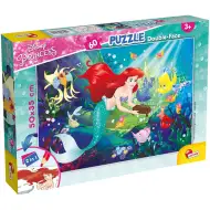 Ariel, mała syrenka 2 w 1, puzzle 60 elementów i kolorowanka 50x35 cm - Lisciani