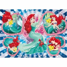 Ariel, mała syrenka 2 w 1, puzzle ekologiczne i kolorowanka, 60 elementów, 70x50 cm – Lisciani zdjęcie 2