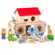 Arka Noego, drewniana zabawka, 13 elementów – Woodyland