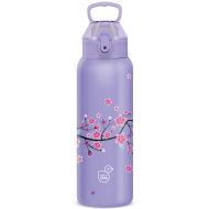 Ars Una: 3D Snow Flower liliowy podwójnie ściankowy metalowy bidon 700 ml