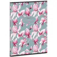 Ars Una: Botanical Mangolia, zeszyt w kratkę z dodatkowymi klamrami, 40 kartek, format A4