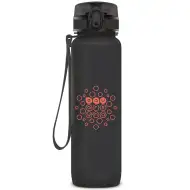Ars Una: Ciemnoszara butelka motywacyjna bez BPA 1000 ml