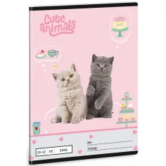 Ars Una: Cute Animals - Tea Party gładki zeszyt A/5 20-32