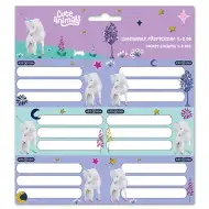 Ars Una: Cute Animals etykiety na zeszyty z jednorożcem 3x6 sztuk