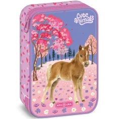 Ars Una: Cute Animals wielopoziomowy piórnik z motywem konia 15,5x22,5x4,5 cm